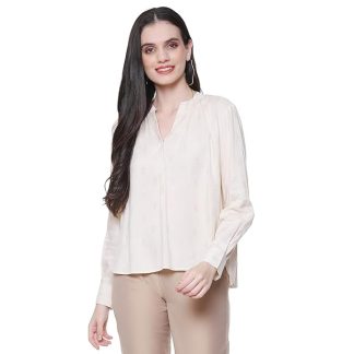 BIBA Women's Rayon Straight Regular Fit Printed Top